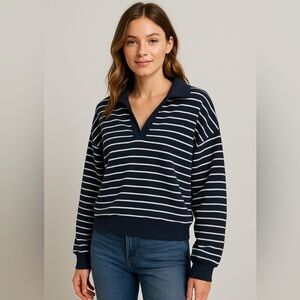 Abercrombie & Fitch Navy Zip-Up Sweater